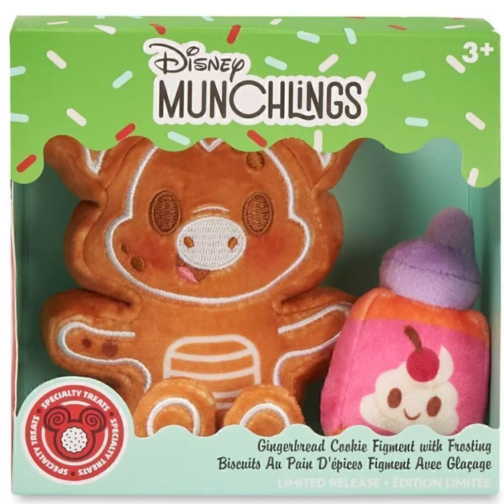 NEW Figment Gingerbread Cookie Frosting Disney Munchlings Plush Micro 4.75”H NIB